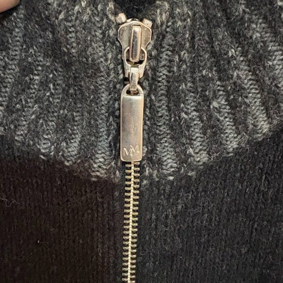 MerinoMink charcoal and lighter grey zip-front vest XL - Picture 3 of 6